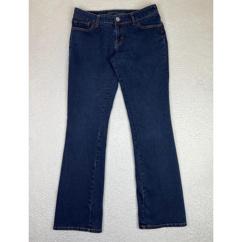 Banana Republic Curvy Boot Jeans Womens 29 Dark Wash Mid Rise Blue 858840-00